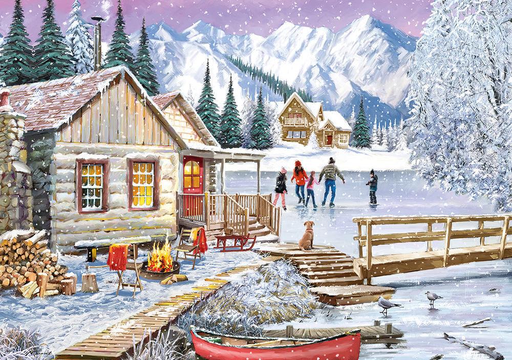 Tél a kunyhóban Gibsons 1000 darabos kirakó puzzle (G - G6382) - puzzlegarden