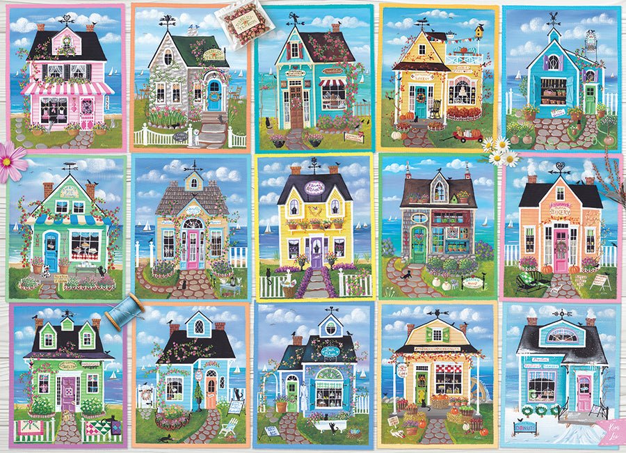 Tengerparti boltok Cobble Hill 1000 darabos kirakó puzzle (CH - 40309) - puzzlegarden