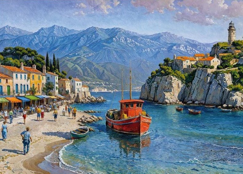 Tengerparti falu Cherry Pazzi 1000 darabos kirakó puzzle (CP - 30912 5903728730912) - puzzlegarden