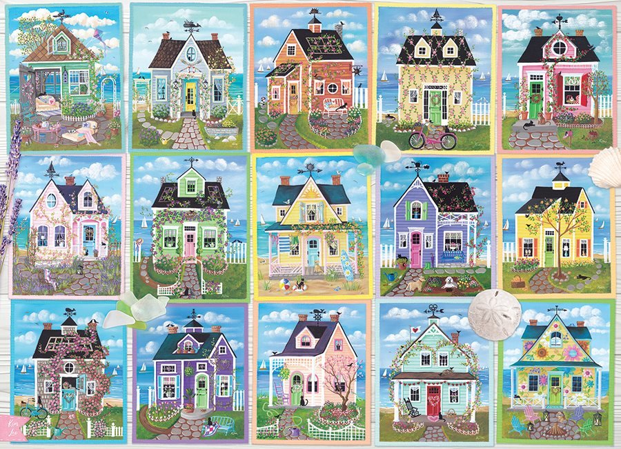 Tengerparti házikók Cobble Hill 1000 darabos kirakó puzzle (CH - 40285) - puzzlegarden
