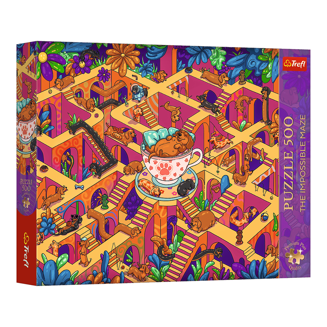 The Impossible Maze: Vidám tacskók Trefl 500 darabos kirakó puzzle (TR-37630) - puzzlegarden