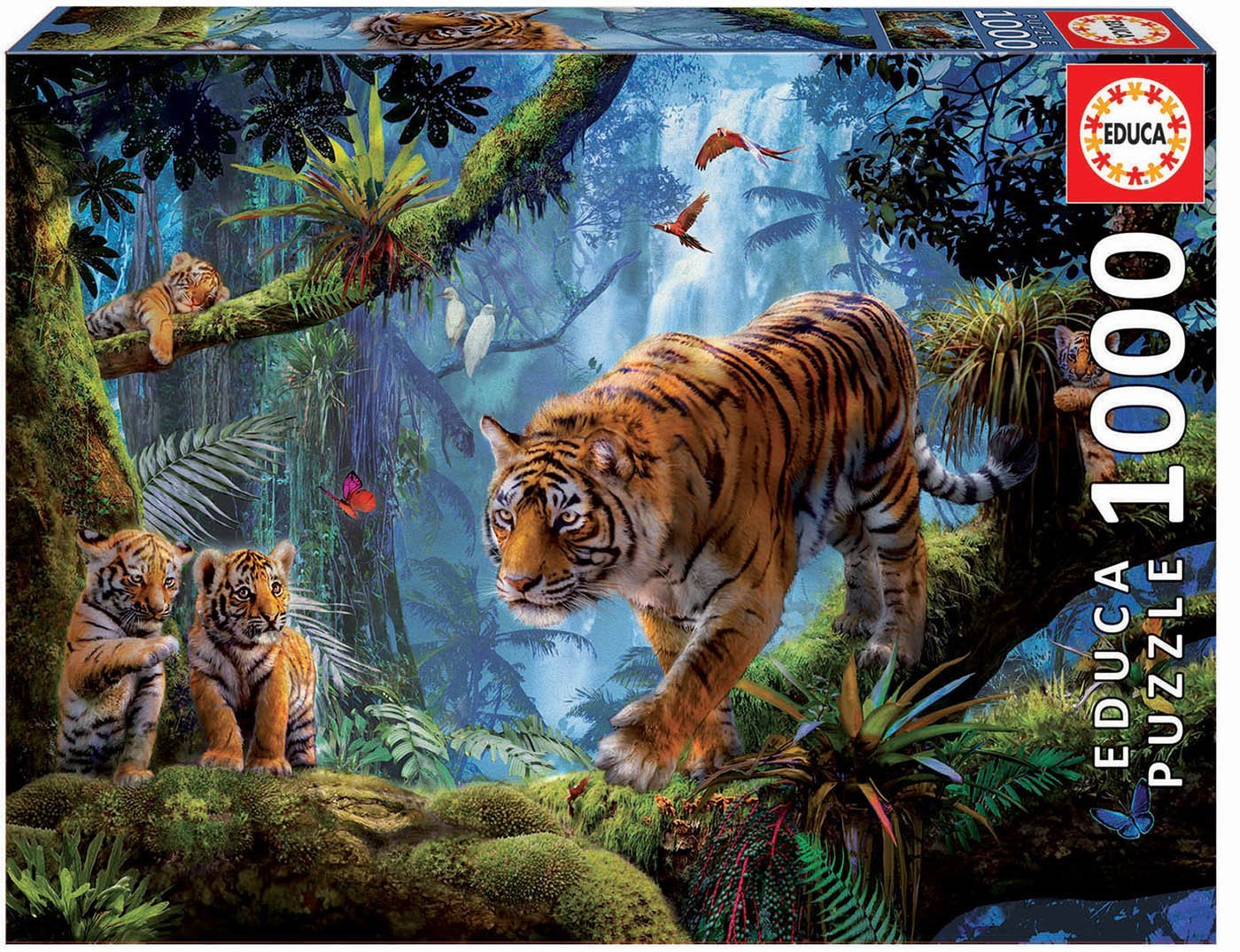 Tigrisek a fák között Educa 1000 darabos kirakó puzzle (ED - 17662) - puzzlegarden