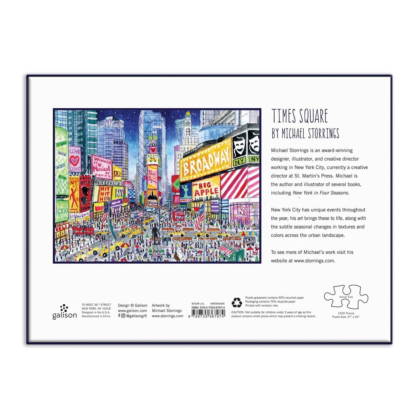 Times Square Galison 1000 darabos kirakó puzzle (GA - 9780735367074) - puzzlegarden