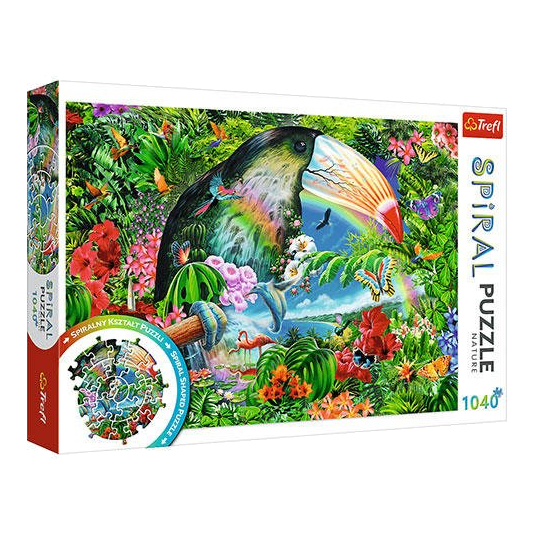 Spirál puzzle - Trópusi állatok Trefl 1000 darabos kirakó puzzle (TR - 40014) - puzzlegarden