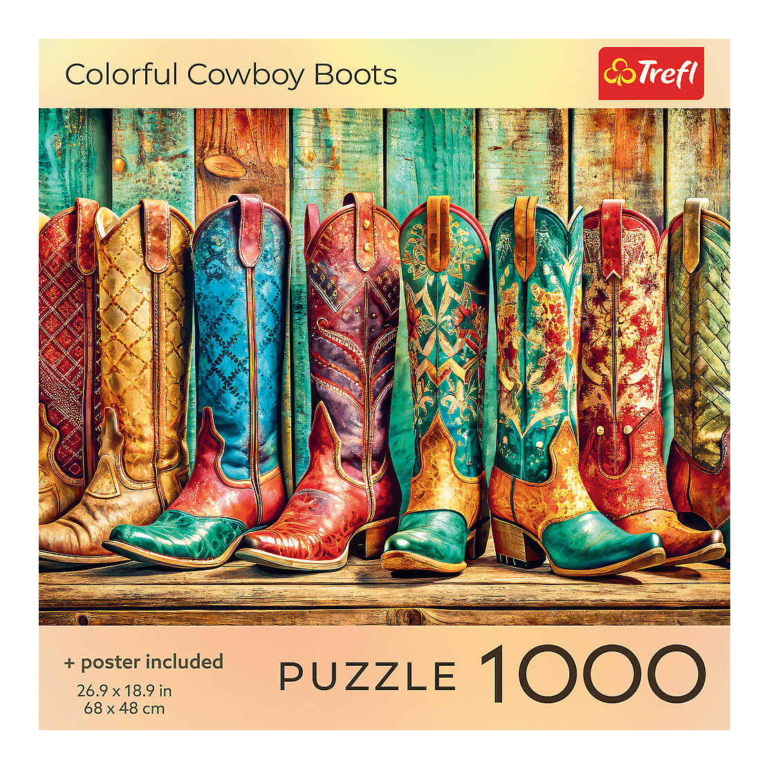 Színes cowboycsizmák Trefl 1000 darabos kirakó puzzle (TR-USA_99289) - puzzlegarden