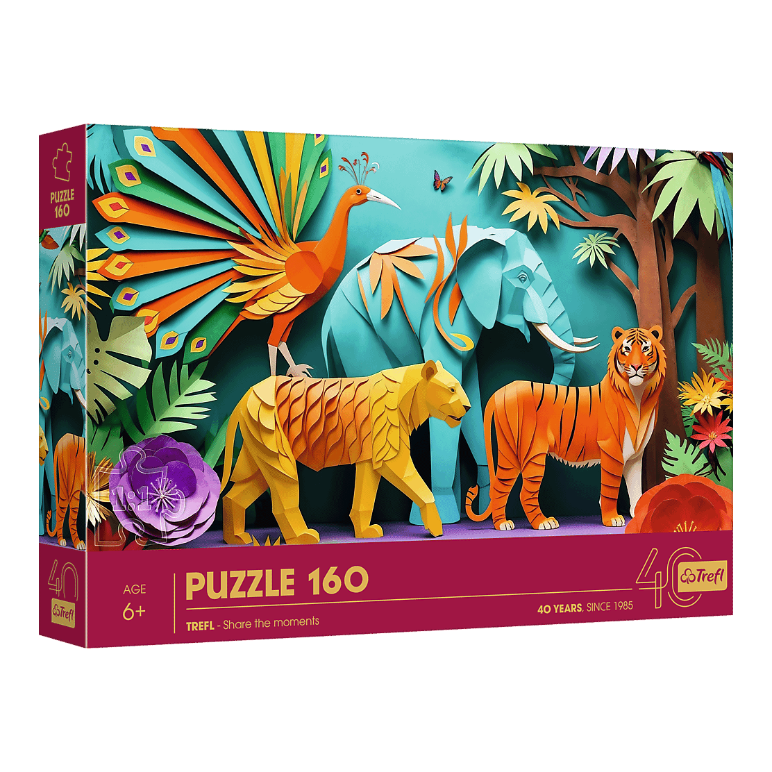 Trefl 40 Éves Jubileum – Papírművészet: Dzsungel Trefl 160 darabos kirakó puzzle (TR-40051) - puzzlegarden