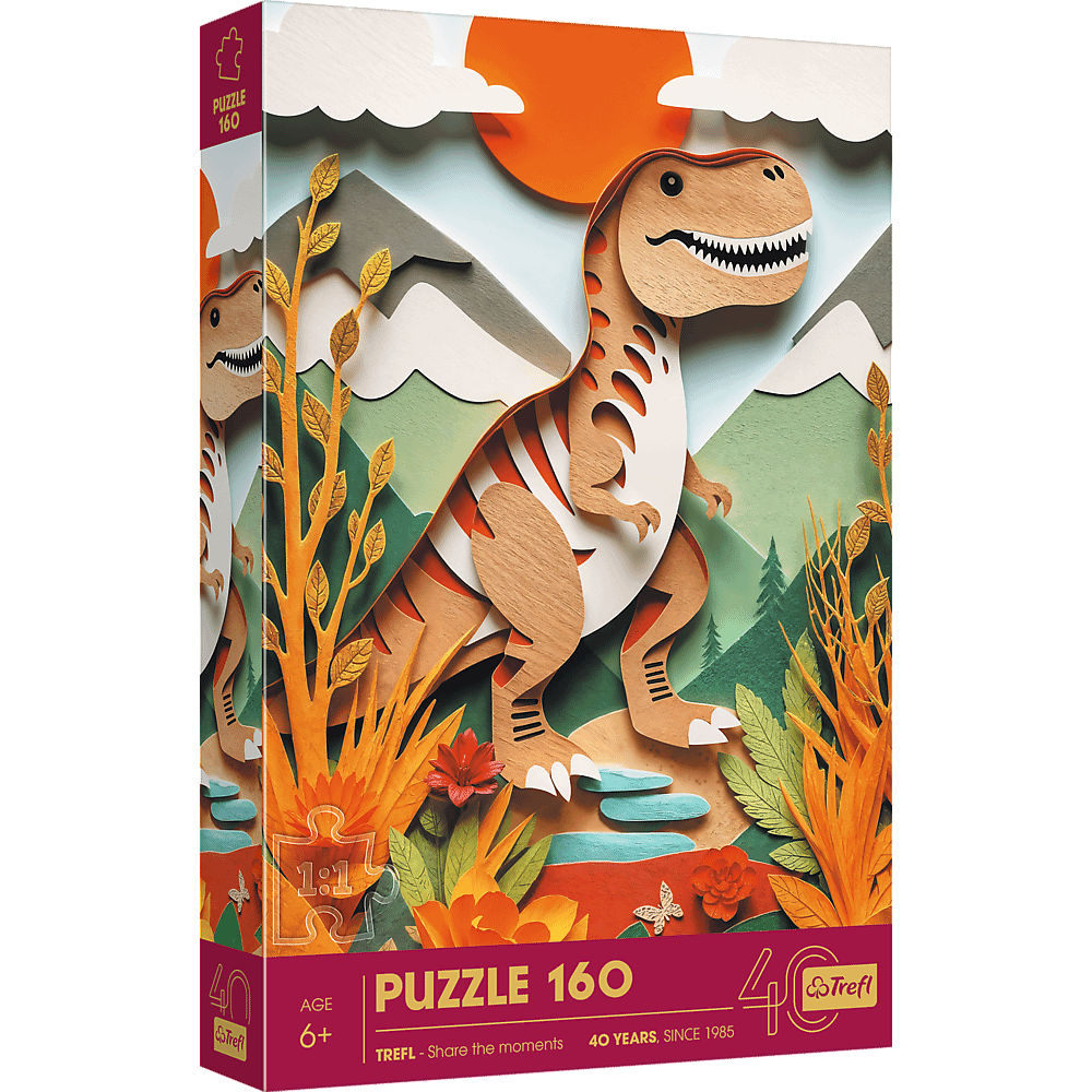Trefl 40 Éves Jubileum – Papírművészet: Dinoszaurusz Trefl 160 darabos kirakó puzzle (TR - 40048) - puzzlegarden