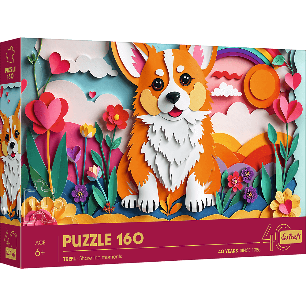 Trefl 40 Éves Jubileum – Papírművészet: Kiskutya Trefl 160 darabos kirakó puzzle (TR - 40050) - puzzlegarden