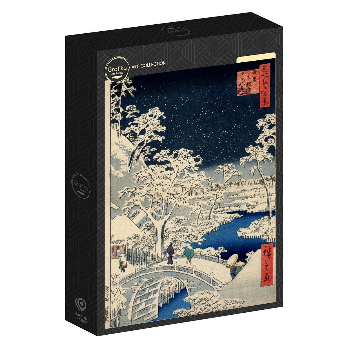 Utagawa Hiroshige - Meguro híd és Naplemente - domb, 1857 Grafika 1000 darabos kirakó puzzle (GR - F - 32757) - puzzlegarden