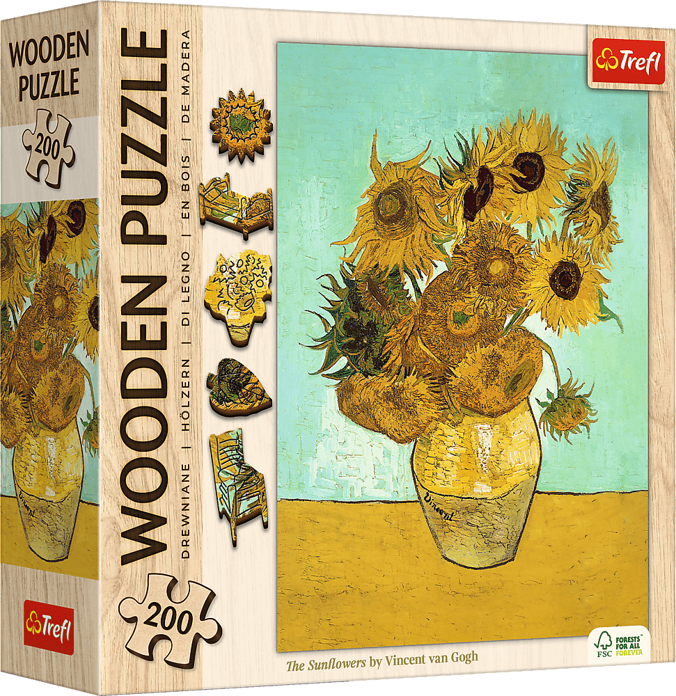 Van Gogh - Napraforgók - FA Kirakó! Trefl Wood Craft 200 darabos kirakó puzzle (TR - 20249) - puzzlegarden