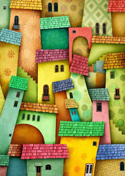 Vidám Házikók Enjoy 1000 darabos kirakó puzzle (EN - 1629) - puzzlegarden
