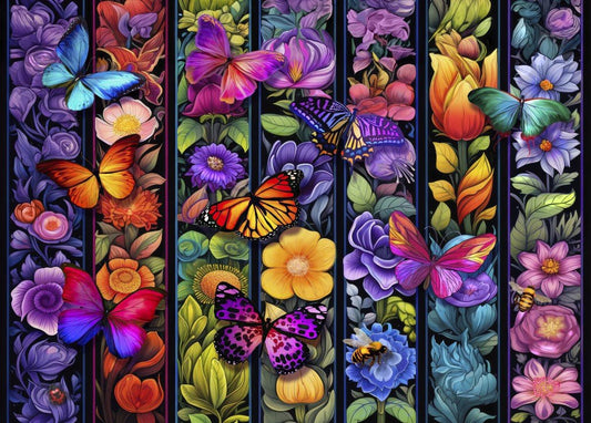 Virágok és pillangók Bluebird 1500 darabos kirakó puzzle (BB - F - 90596) - puzzlegarden