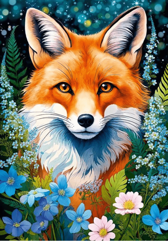 Vörös róka virágok közt Cherry Pazzi 1000 darabos kirakó puzzle (CP - 31148) - puzzlegarden