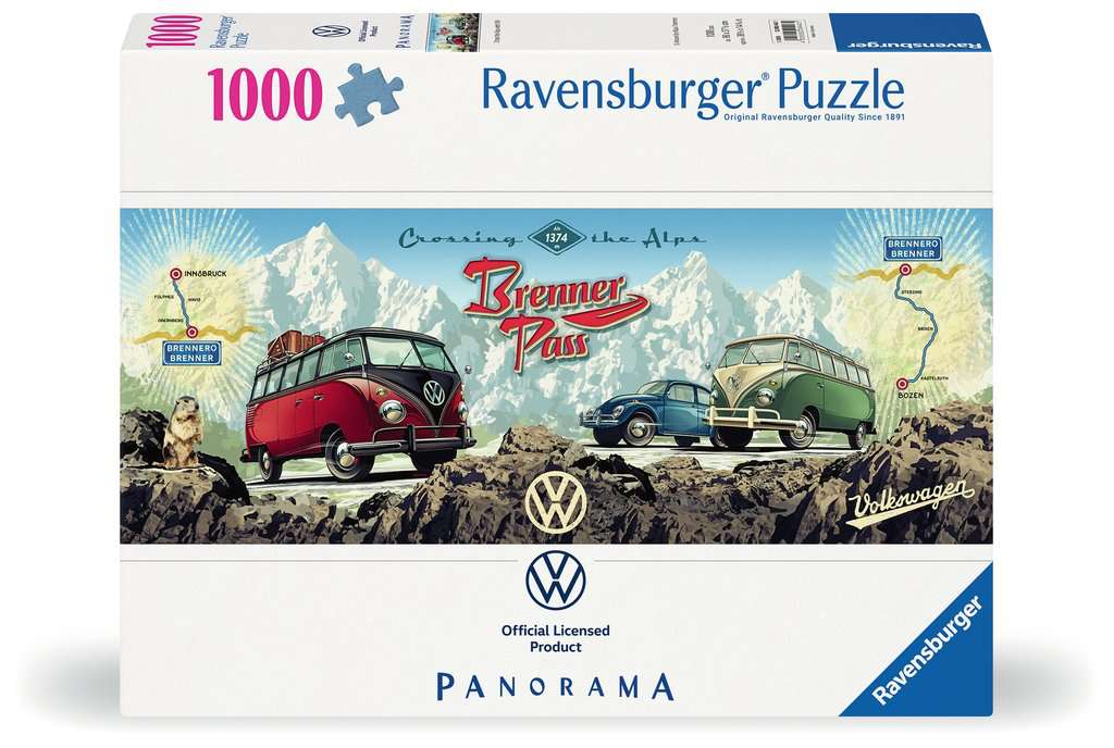 VW - val az Alpokban - panoráma Ravensburger 1000 darabos kirakó puzzle (RA - 12000443) - puzzlegarden