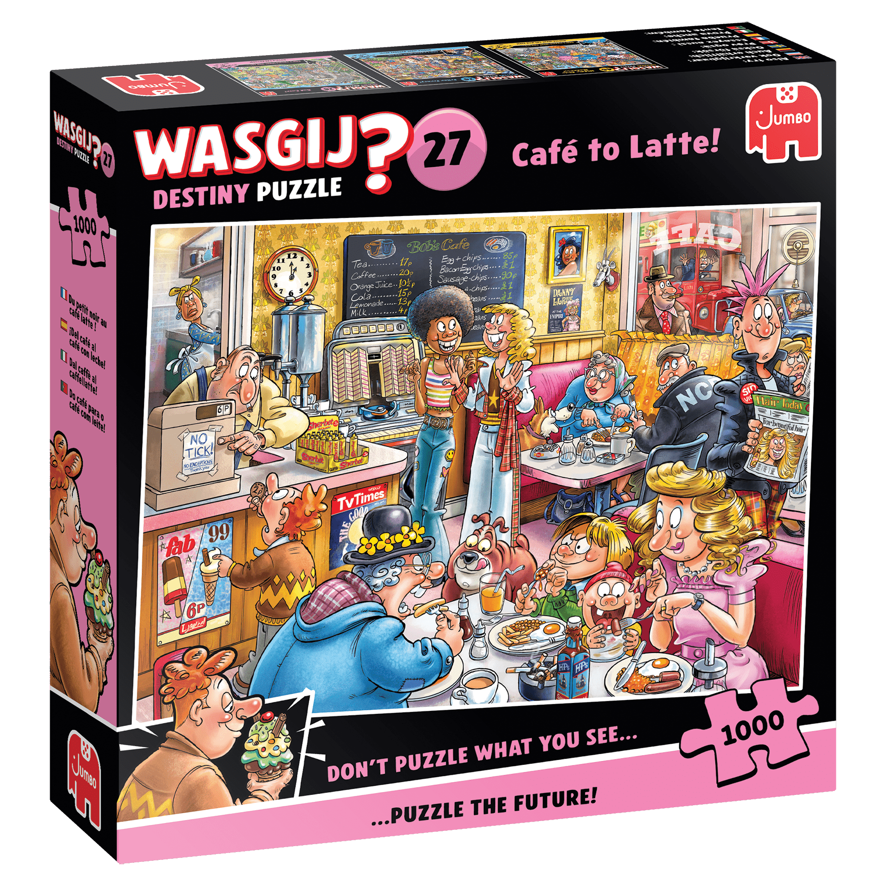 Wasgij Destiny 27 – Kávézóból kávézó! Jumbo 1000 darabos kirakó puzzle (JU - 1110100596) - puzzlegarden