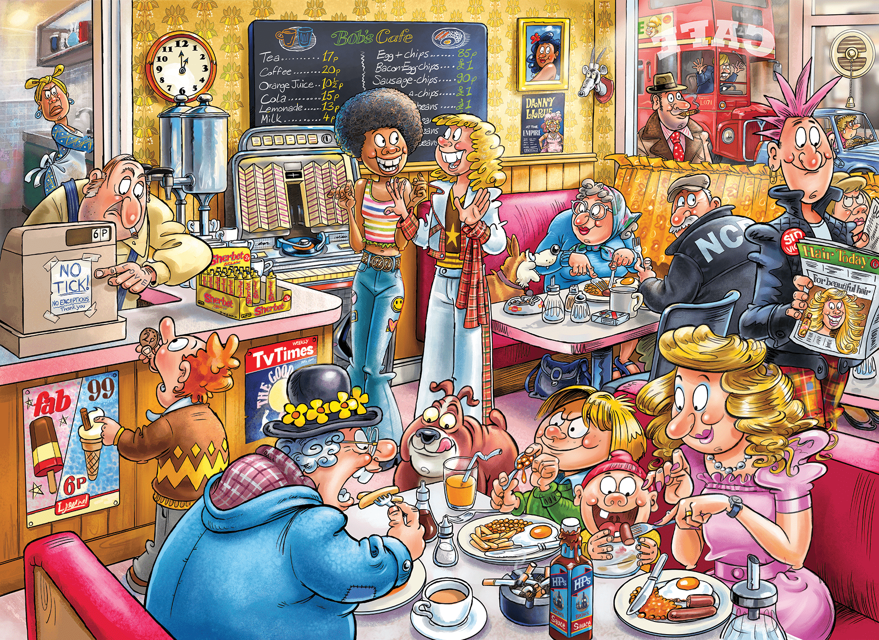 Wasgij Destiny 27 – Kávézóból kávézó! Jumbo 1000 darabos kirakó puzzle (JU - 1110100596) - puzzlegarden