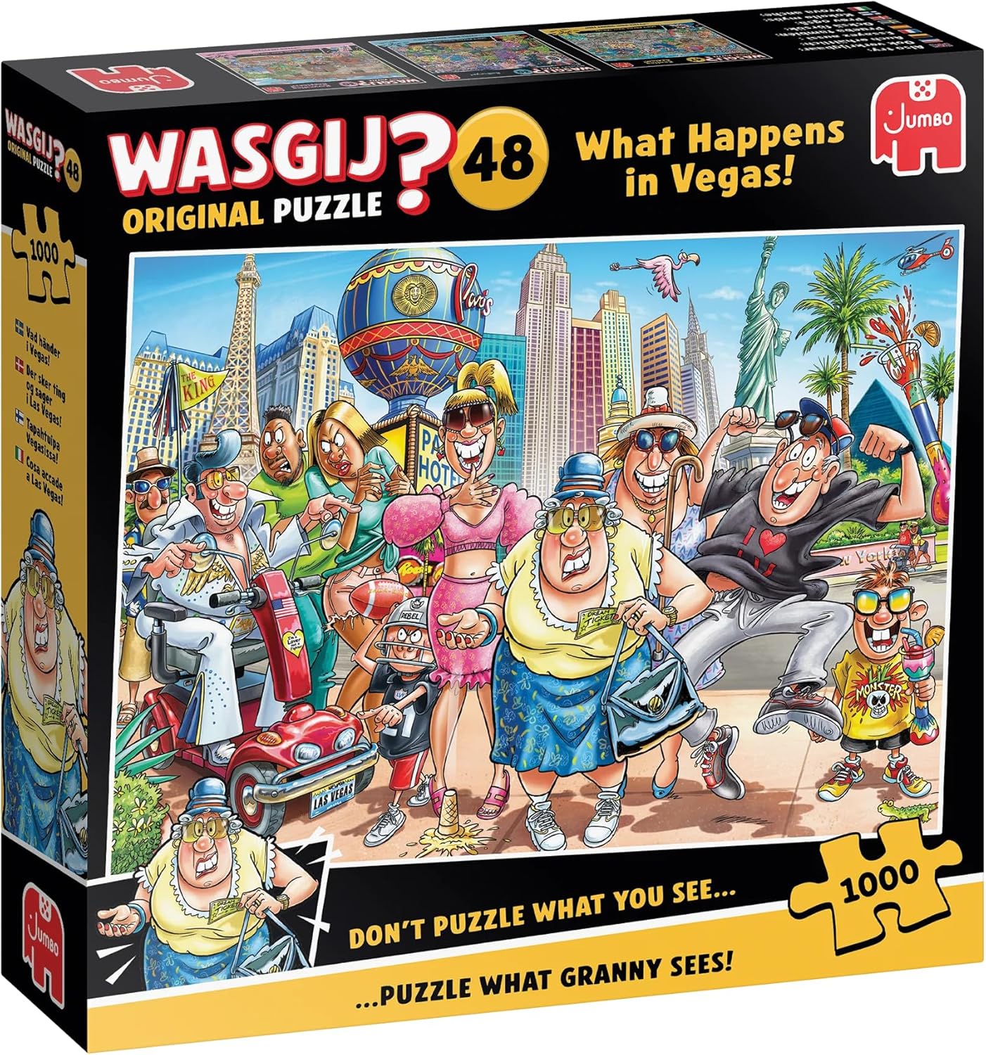 Wasgij Original 48 – Ami Vegasban történik…! Jumbo 1000 darabos kirakó puzzle (JU-1110100803) - puzzlegarden