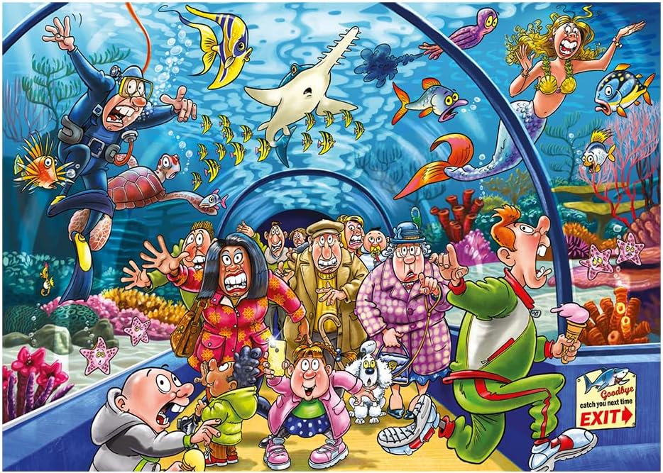 Wasgij? - Original Puzzle Nr. 43 - Akváriumi mókák! Jumbo 1000 darabos kirakó puzzle (JU - 1110100020) - puzzlegarden