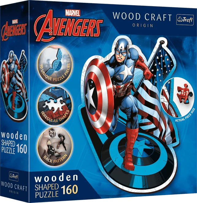 Amerika Kapitány - FA kirakó Trefl Wood Craft 160 darabos kirakó puzzle (TR - 20194) - puzzlegarden