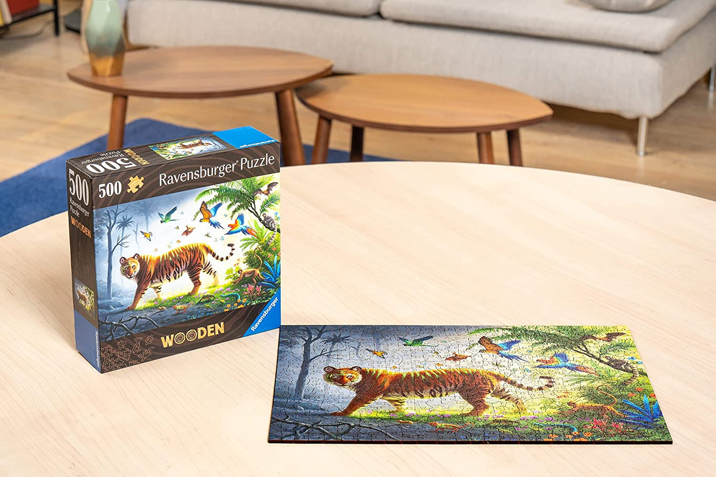WOODEN - Tigris - dzsungel - FA kirakó! Ravensburger 500 darabos kirakó puzzle (RA - 17514) - puzzlegarden
