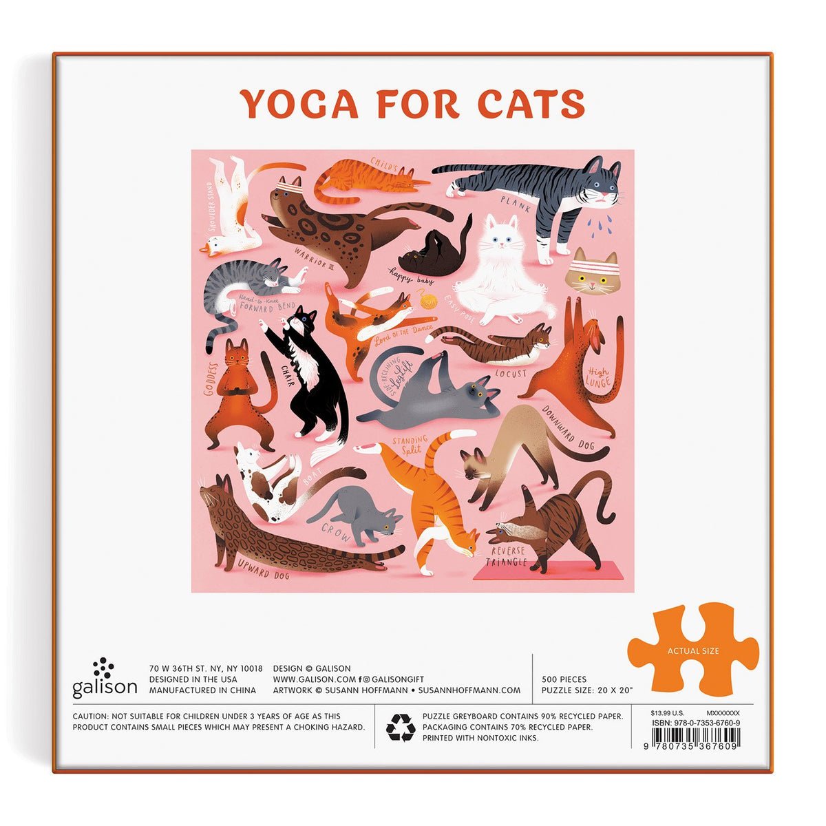 Yoga Cicáknak Galison 500 darabos kirakó puzzle (GA - M051421B - YC) - puzzlegarden