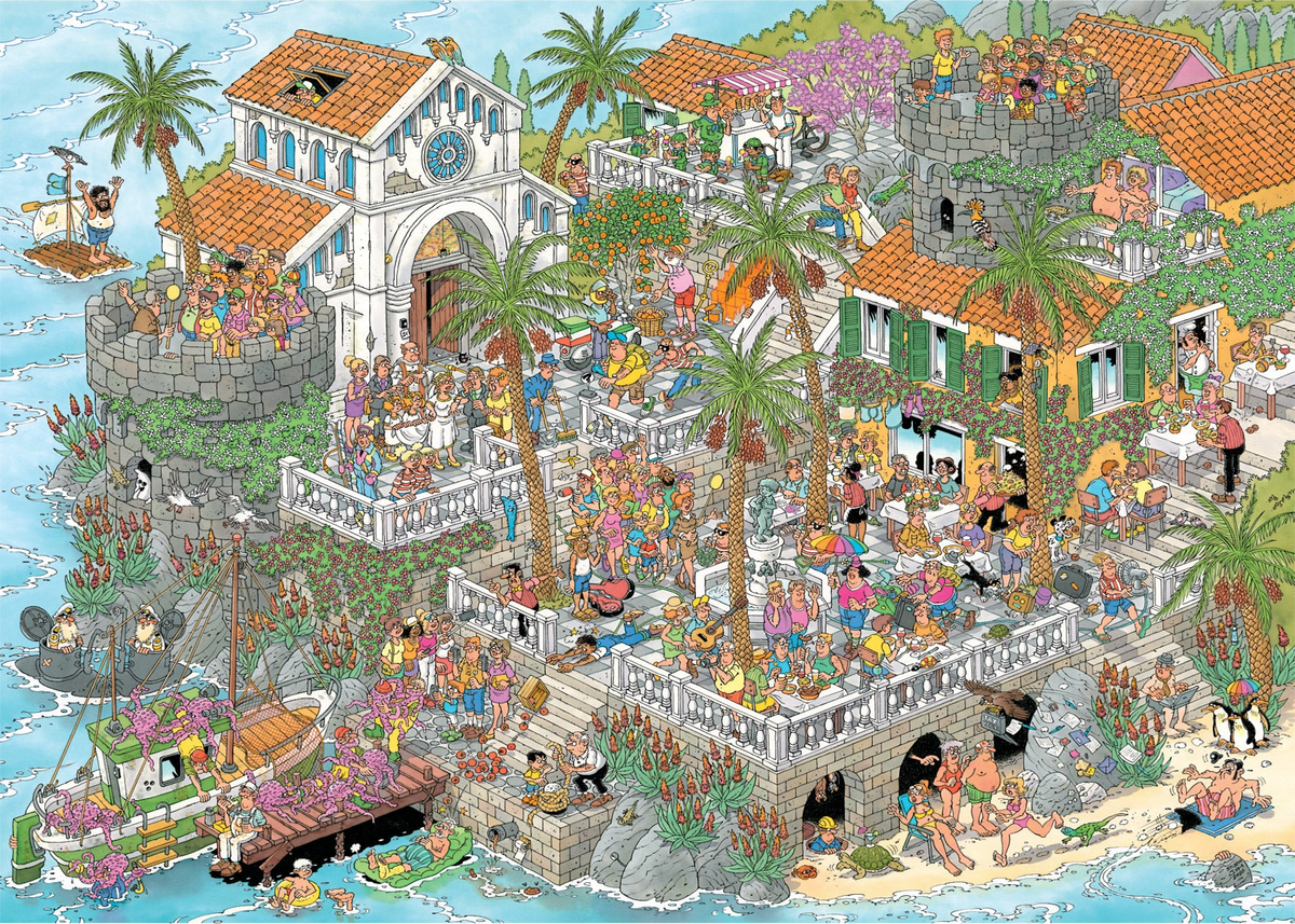 Jan van Haasteren – Éljen a mediterrán nyár! – teljes kirakókép