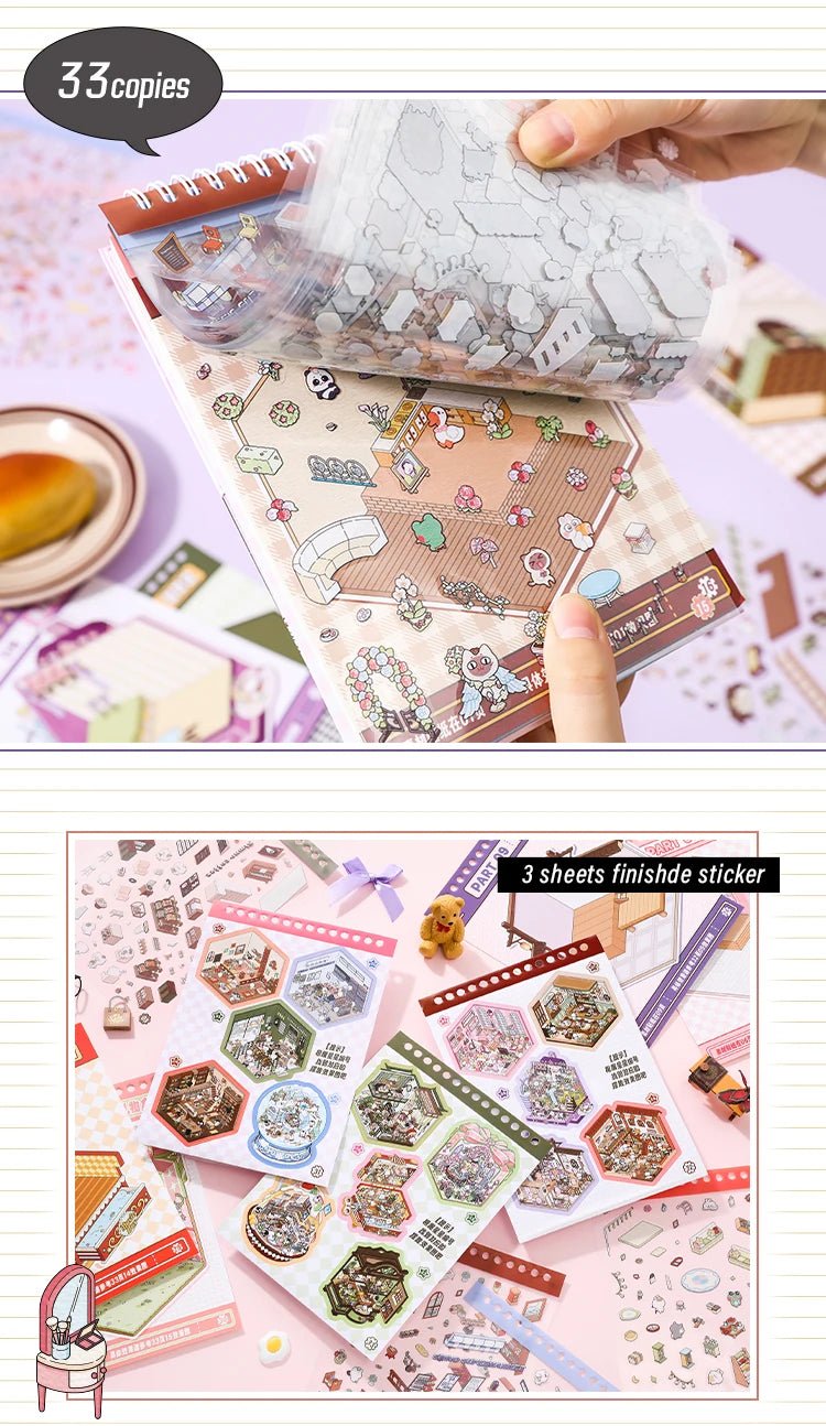 15 in 1 Matricakönyv Lila - matricajelenet Simno 15 darabos kirakó puzzle (SN-6941776322153) - puzzlegarden