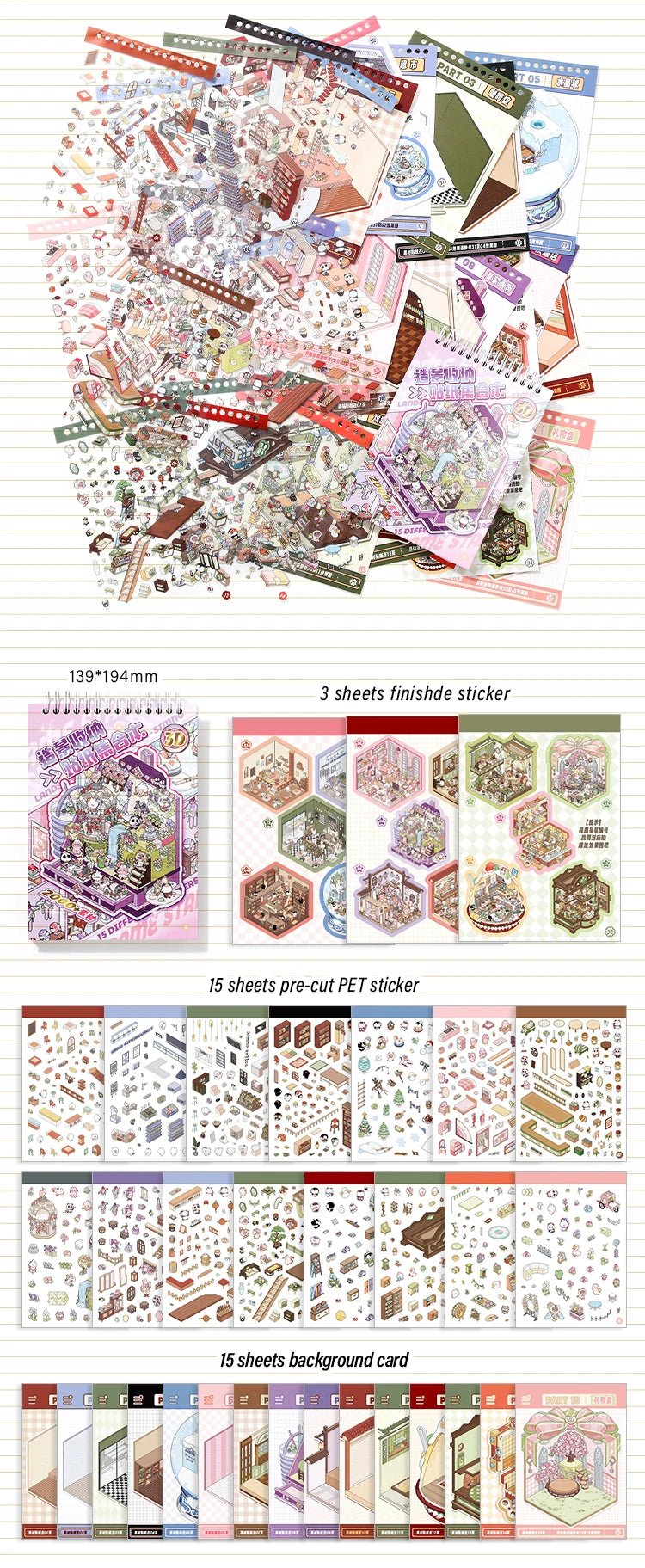 15 in 1 Matricakönyv Lila - matricajelenet Simno 15 darabos kirakó puzzle (SN-6941776322153) - puzzlegarden