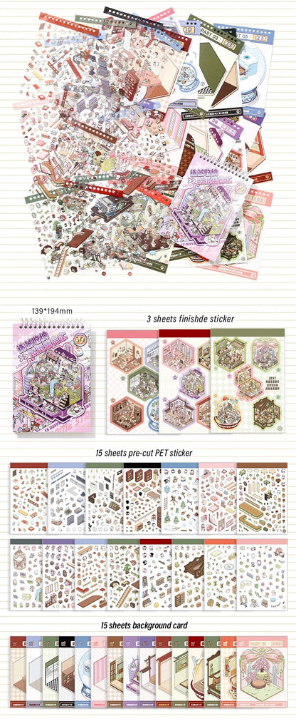 15 in 1 Matricakönyv Lila - matricajelenet Simno 15 darabos kirakó puzzle (SN-6941776322153) - puzzlegarden