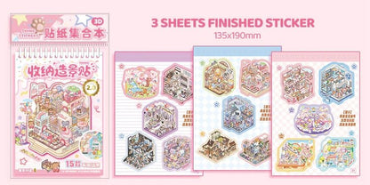 15 in 1 Matricakönyv Rózsaszín - matricajelenet Simno 15 darabos kirakó puzzle (SN-6941776327363) - puzzlegarden