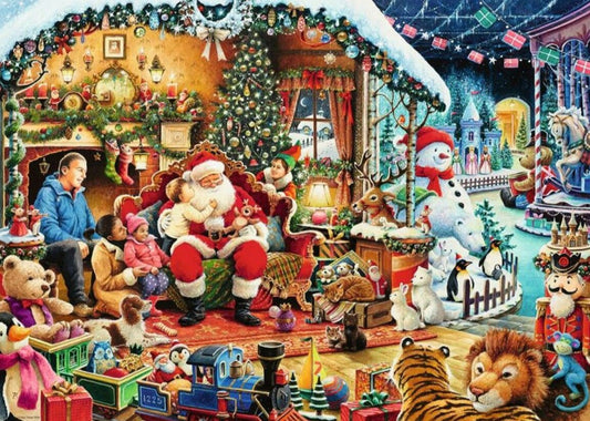 Chrismas Edition 2018 - Látogatás a Mikulásnál Ravensburger 1000 darabos kirakó puzzle (RA-15354 4005556153541) - puzzlegarden