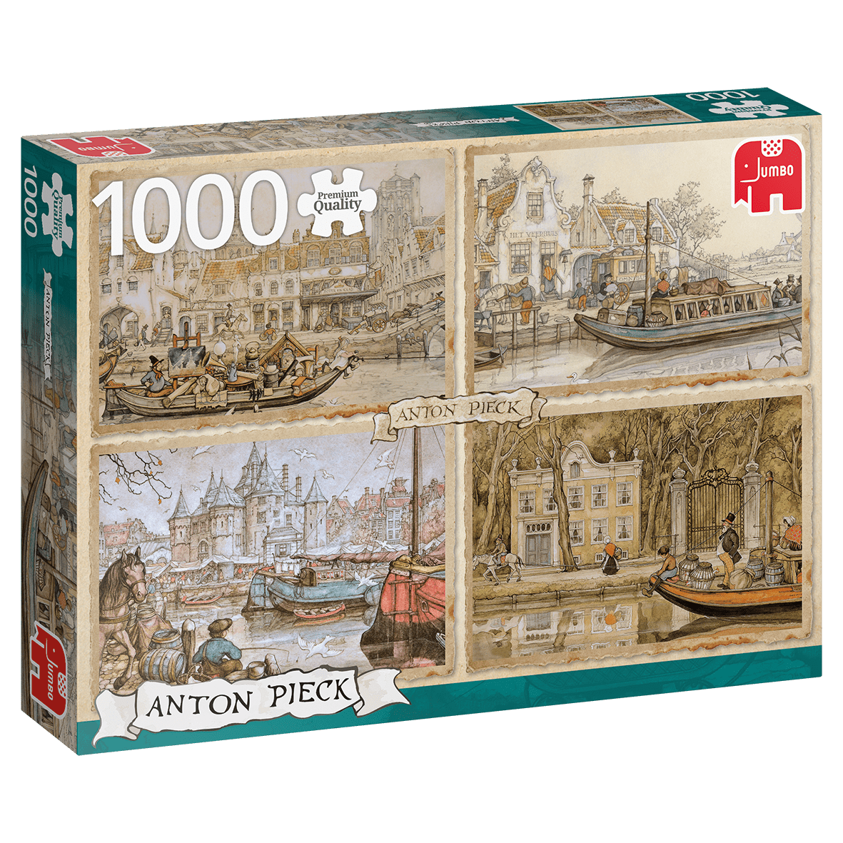 Anton Pieck - Hajók a Csatornán Jumbo 1000 darabos kirakó puzzle (JU-18855 8710126188552) - puzzlegarden