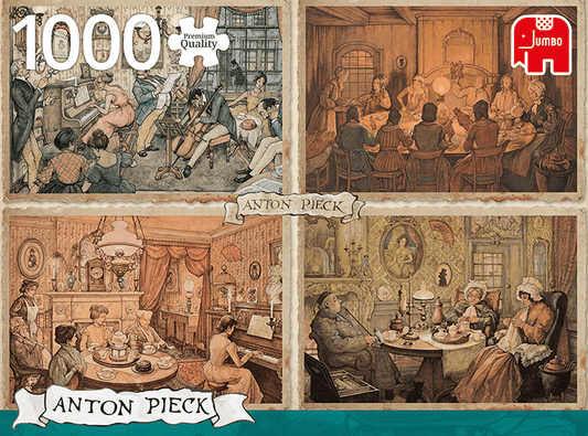 Anton Pieck - Living Room Entertainment 1000 darabos Jumbo puzzle kirakó (18856)