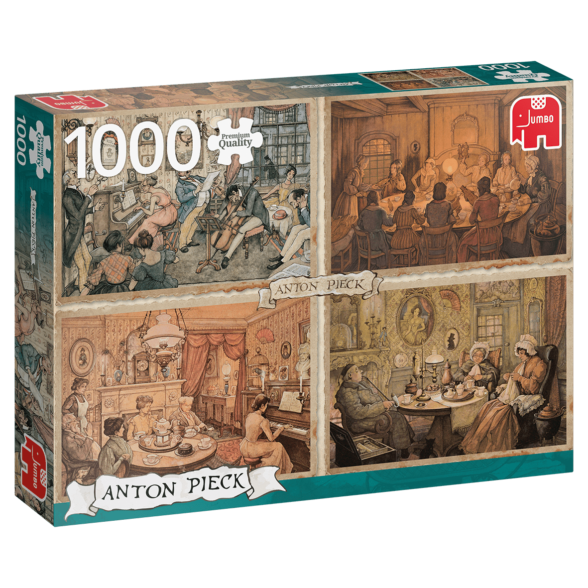 Anton Pieck - Living Room Entertainment 1000 darabos Jumbo puzzle kirakó (18856)