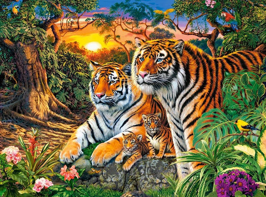 A tigris család Castorland 2000 darabos kirakó puzzle (C-200825 5904438200825) - puzzlegarden