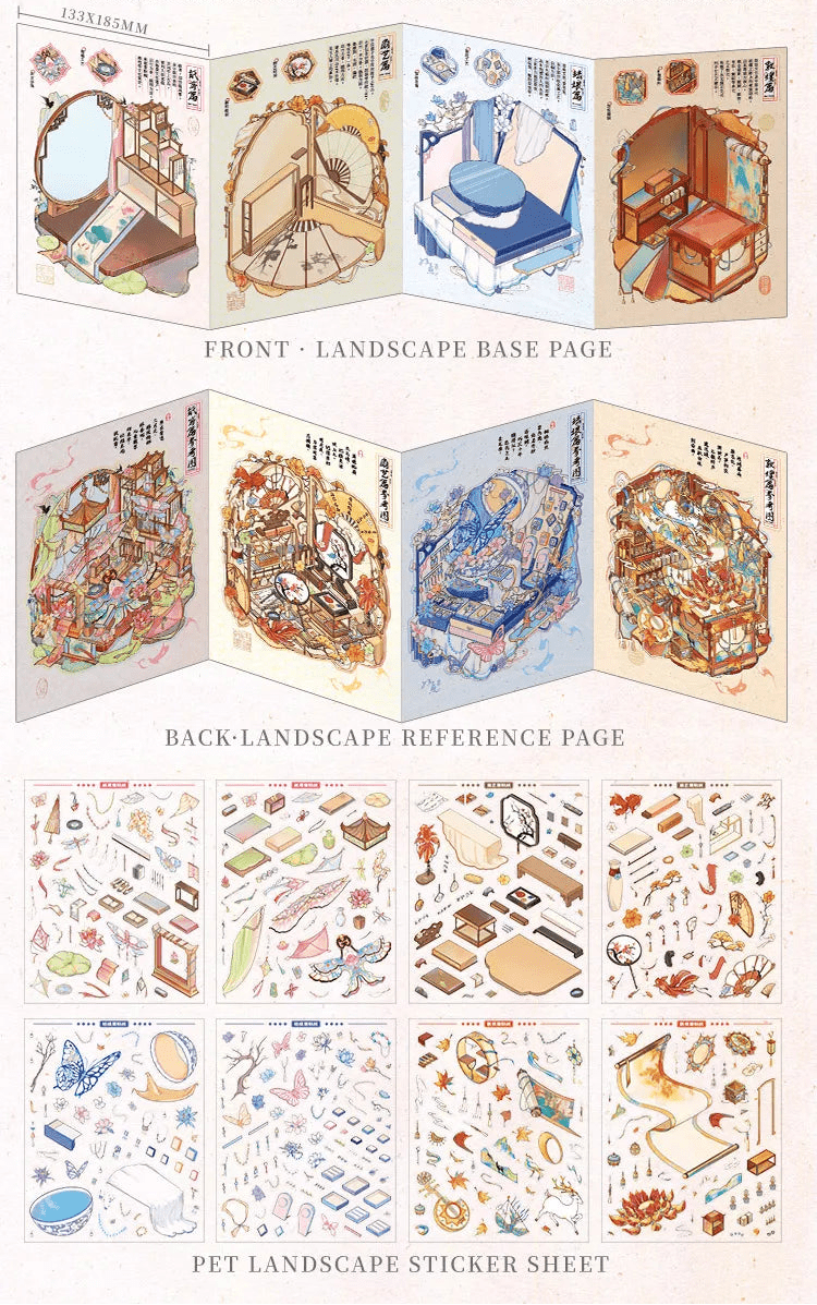 4 in 1 Szellemi kulturális örökség matrica szett - matricajelenet Simno 4 darabos kirakó puzzle (SN-6941776326908) - puzzlegarden