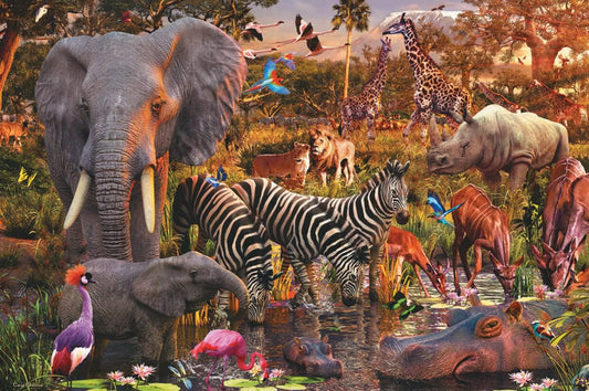 Afrikai állatok Ravensburger 3000 darabos kirakó puzzle (RA-17037 4005556170371) - puzzlegarden