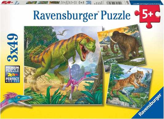 Az őskor urai - 3x49 Ravensburger 49 darabos kirakó puzzle (RA-09358 4005556093588) - puzzlegarden