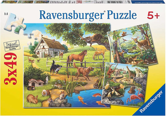 A körülöttünk lévő állatok - 3x49 Ravensburger 49 darabos kirakó puzzle (RA - 09265) - puzzlegarden