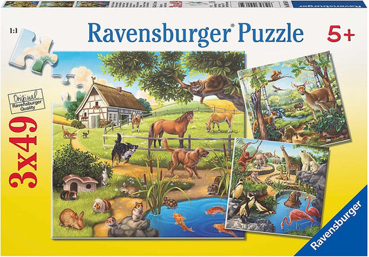 A körülöttünk lévő állatok - 3x49 Ravensburger 49 darabos kirakó puzzle (RA-09265 4005556092659) - puzzlegarden