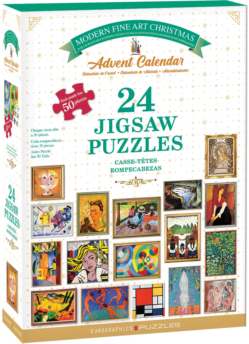 Modern művészet – puzzle adventi naptár – a kirakó doboza