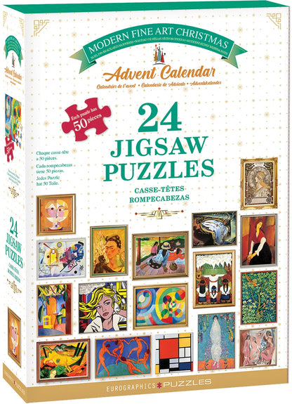 Modern művészet – puzzle adventi naptár – a kirakó doboza