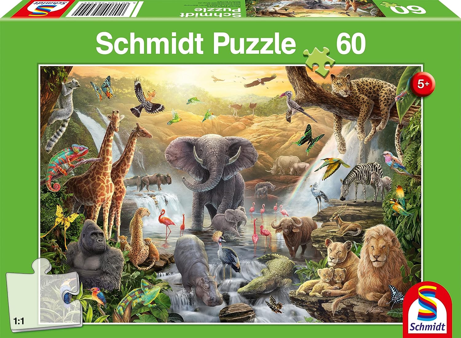 Afrikai Állatok Schmidt 60 darabos kirakó puzzle (SCH-56454 4001504564544) - puzzlegarden