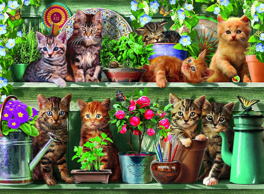 Cicák a polcon Ravensburger 500 darabos kirakó puzzle (RA - 12000205) - puzzlegarden