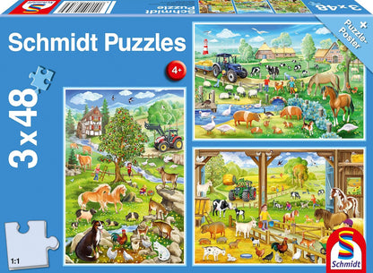 A Gazdaságban - 3x48 Schmidt 3x48 darabos kirakó puzzle (SCH-56353 4001504563530) - puzzlegarden