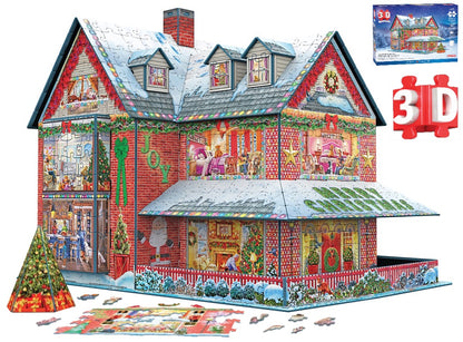 Karácsonyi ház – 3D puzzle – a kirakó doboza