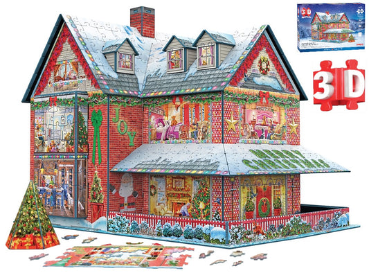 Karácsonyi ház – 3D puzzle – a kirakó doboza