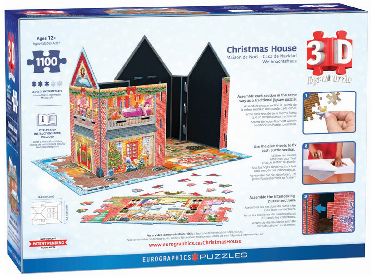 Karácsonyi ház – 3D puzzle – a doboz hátoldala