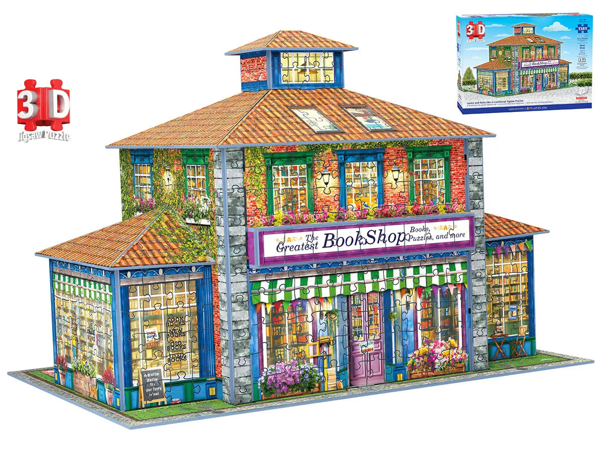 A legjobb könyvesbolt – 3D puzzle – elkészült modell és doboz