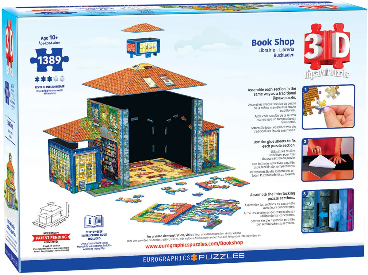 A legjobb könyvesbolt – 3D puzzle – a doboz hátoldala